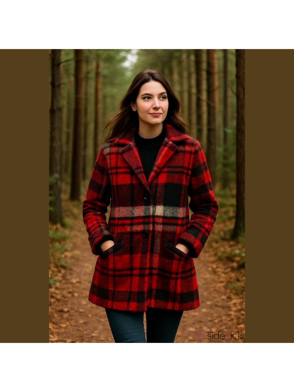 4/$97 Deal! Vintage Canadian Made Red Plaid Women's Wool Jacket